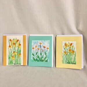 Watercolor Spring Daffodils Cards and Envelopes